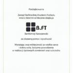 Podziękowanie od Barlineckiej Akademii Futbolu