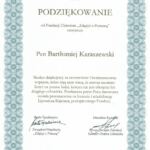 Podziękowanie od Fundacji Dzieciom „Zdążyć z Pomocą”, Warszawa, 2015